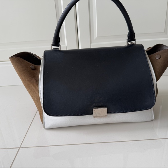 Celine Black and White Satchel Sleek Modern Design - Picture 1 of 10